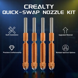 Creality K2 Plus Nozzle Kit 4PCS - "Unicorn" Quick-Swap High Flow Nozzles (0.4/0.6/0.8mm) with Titanium Alloy Heat Break, Copper & Hardened Steel Tips - Compatible with K2 Plus/Creality Hi 3D Printer