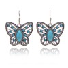 Boho Butterfly Necklace and Earring Set - Turquoise, Teal