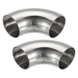 PATIKIL 2pcs 90 Degree Mandrel Bend Elbow, 1 2/3 Inch OD Steel Exhaust Elbow Exhaust Piping Connector 316 Stainless Steel for Exhaust Pipe Stair Handrail HVAC