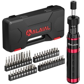 ALAIAL Torque Screwdriver Wrench Driver Set, 41 Pcs 8-70 Inch Pound Torque Screwdriver Set, 1/4" Small Torque Wrench Screwdriver for Bike, Scope Mounting & Device Assembly