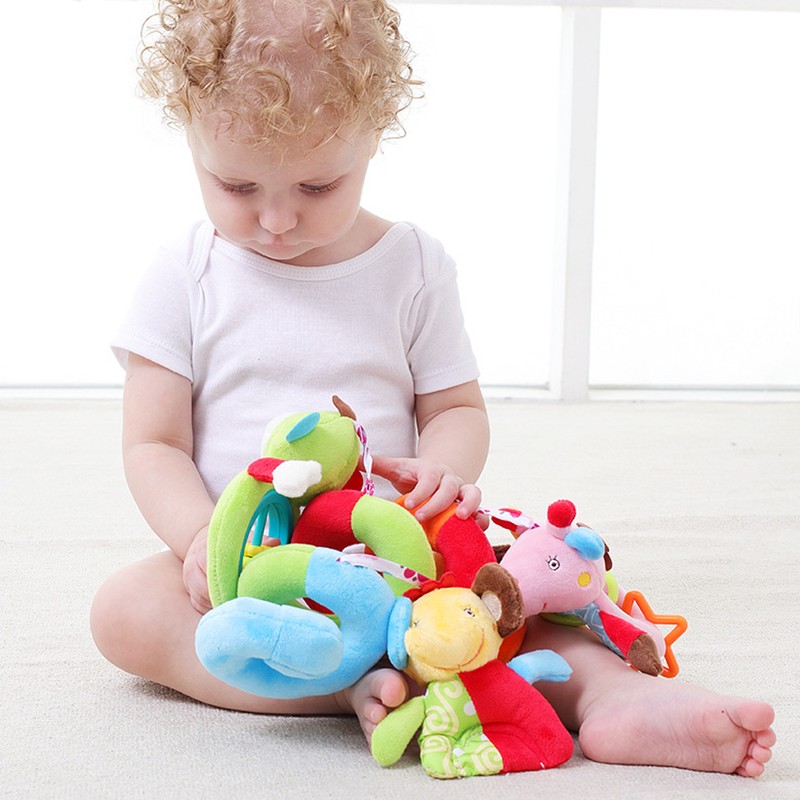 Baby Stroller Spiral Infant Toys Animal Plush Rattle For Stroller