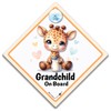Grandchild on Board Car Sign, Cute Giraffe Design Baby on