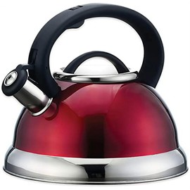 EUROSTAR EK41R 2.8L Stainless Steel Whistling Tea Kettle, Red