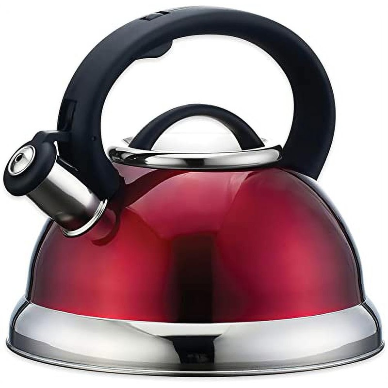 EUROSTAR EK41R 2.8L Stainless Steel Whistling Tea Kettle, Red