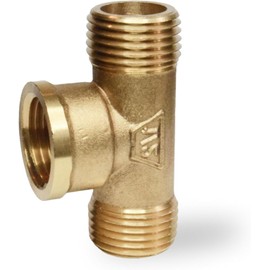 Brass Pipe Tee 1/2" male x 1/2"female x1/2 male for Plumbing Connections, Garden Pipe Connection - 2 pcs