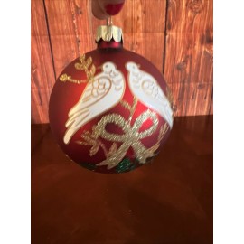 Gisela Graham Christmas Tree Bauble Decor Gisela Graham Dove birds perched on branch Ornament
