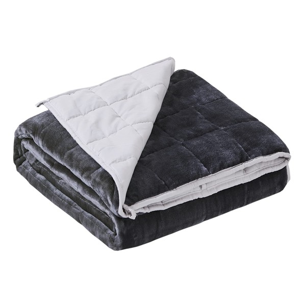 Satwip Weighted Blanket 10 Pounds Grey Fuzzy Warm Flannel Bed