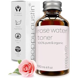 Poppy Austin 120mL Rose Water Toner for Face - Pure Face Toner, Cruelty-Free Rosewater Facial Toner - Triple Purified Rose Water for Face, Alcohol Free Rosewater Toner - Moroccan Rose Toner for Face