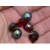 Vintage Glass Cabochons Ruby AB Dome Cottage 11mm Round NOS