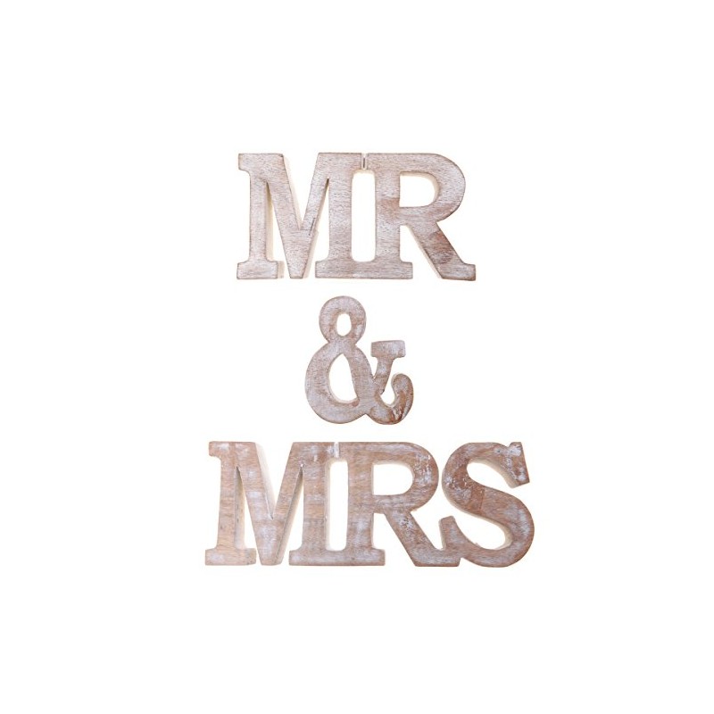 Mr & Mrs Wood Letters, freestanding. Whitewashed, Wedding Decoration, Prop