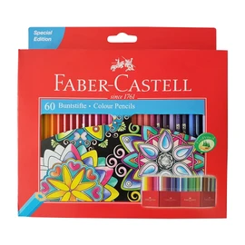 Faber Castell Premium 60 Colored Pencils, adult coloring pencils, professional colored pencils, drawing supplies, school supplies colored pencils - 60 colors set