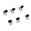 6 Pcs Guitar Tuning Pegs 3L3R Metal Body Black Wood