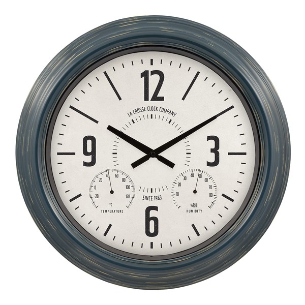 La Crosse Clock 433-3838 18.4" Hamilton Indoor/Outdoor Metal Analog Quartz