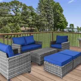 Decksplore Outdoor Wicker Coffee Table with Storage & Hydraulic Rod – All-Weather Patio Furniture, Brown Rattan Side Table for Garden, Deck, Backyard & Balcony