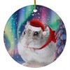 Funny Russian Dwarf Hamster Christmas Ornament 2025 Ceramic Circle White