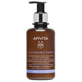 Apivita Crema Espuma Limpiadora Facial para Rostro y Ojos 200ml - Limpiador Facial Espumoso y Desmaquillante - Limpieza Facial Natural con Lavanda, Oliva y Propóleo - Limpia, Hidrata, Antioxidante