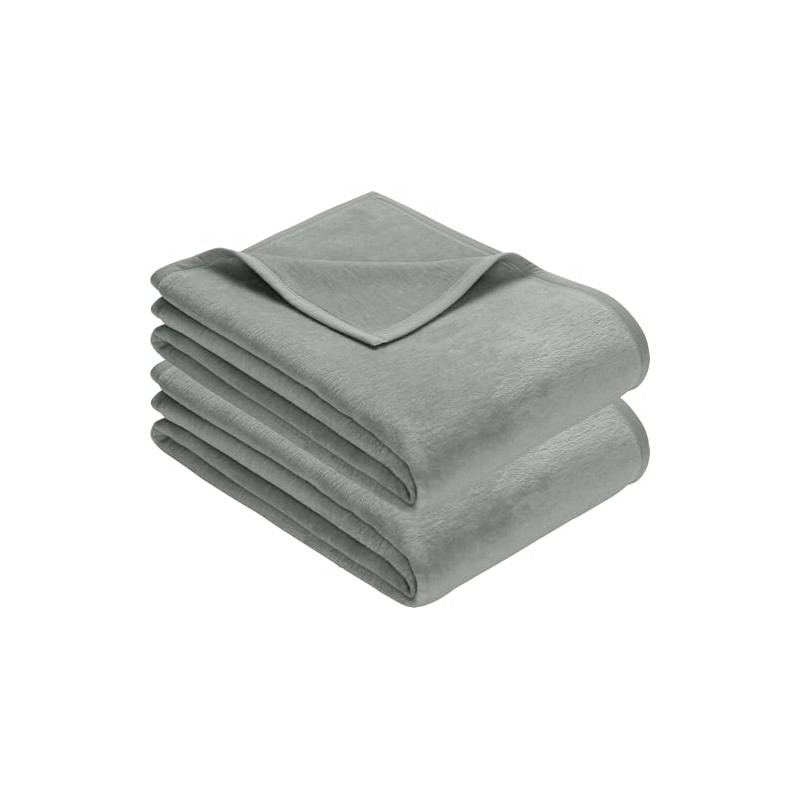 Erwin Müller Trieste Blankets Pack of 2 Cotton Blend Silver