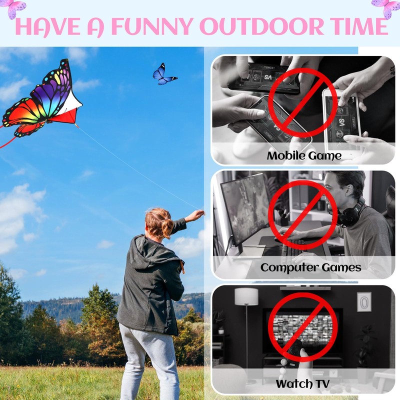 6 Pcs Kites Butterfly Kite 55" x 28" Large Kites