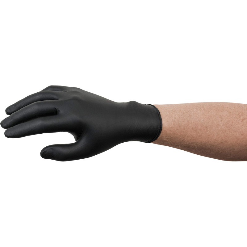MICROFLEX 93-252 - Guante Desechable de Nitrilo Negro, Sin Polvo,