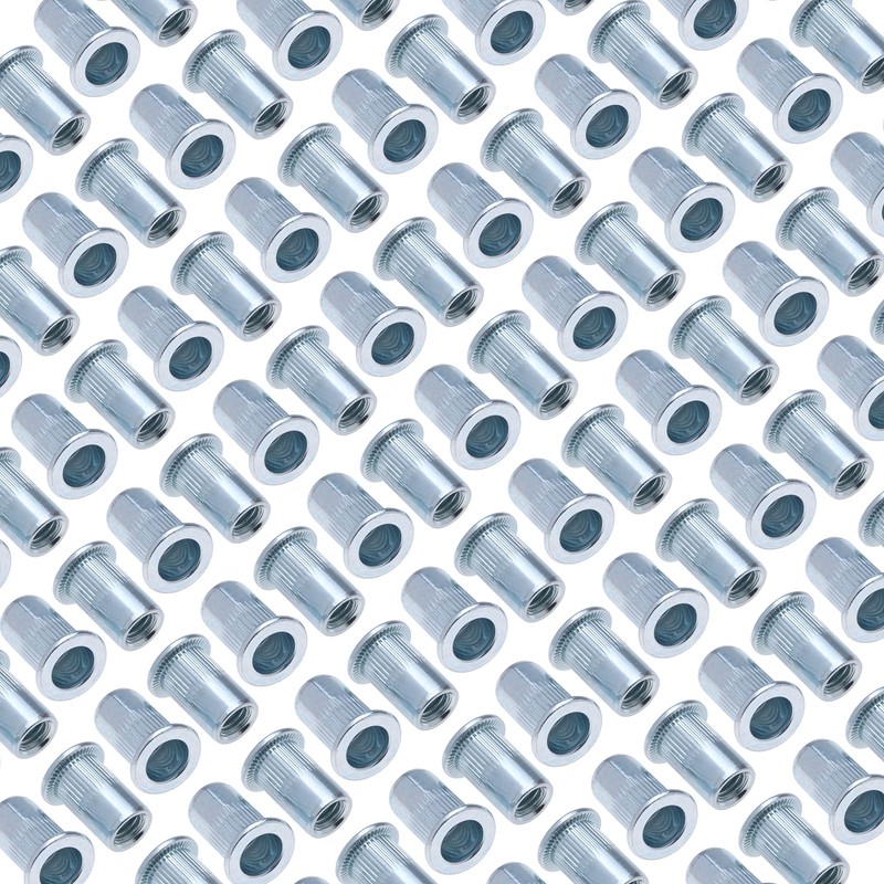 M10 Blind Rivet Nuts, Dome Head Grooved Round Body Open-Ended