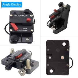 ANJOSHI 200 Amp Circuit Breaker 20A-300A with Manual Reset Waterproof Inline Fuse Inverter for Marine Trolling Motors Boat ATV Manual Power 12V-48VDC