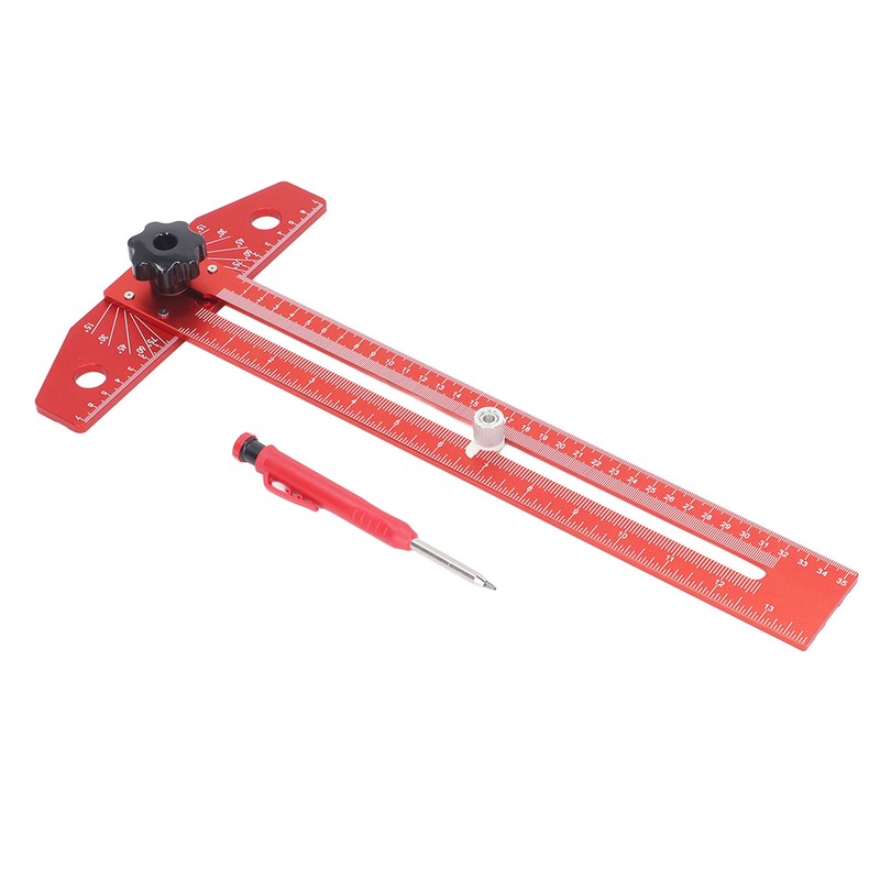 T Square Ruler Protractor for Crafting Aluminum Alloy Woodworking Scriber
