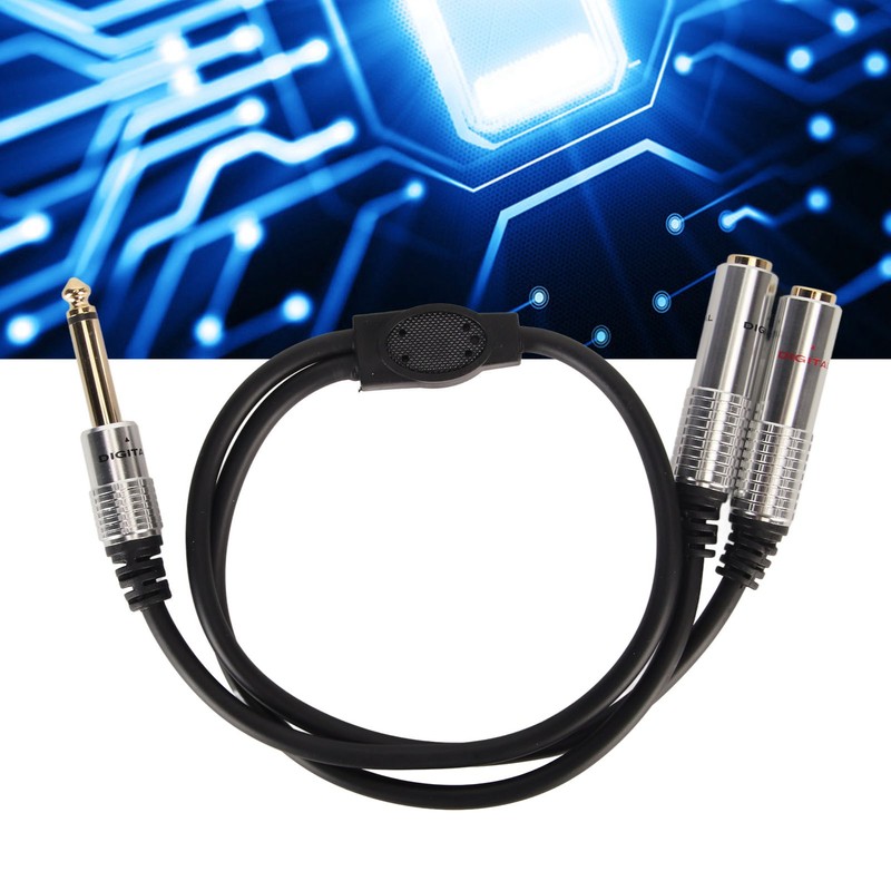 1/4 Inch Stereo Splitter Y Cable Aluminum Alloy Shell 6.35mm