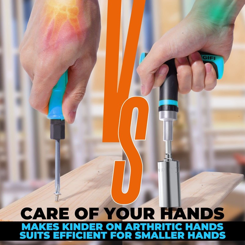 MANWALD Universal Socket Tool Set, Ratcheting T-Handle Screwdriver Set with