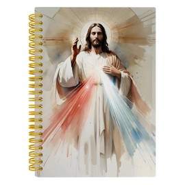 Nipil Christian Notebook Journal, Prayer Religious Bible Verse Notebooks for Note Taking, Merciful Jesus Gift Journals for Writing, Hardcover Spiral Notebook Journal, 5.5x8.3 Inch
