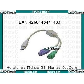 ITC10206 USB to 2x PS/2 Adapter, for connection to PS/2 Devices to a USB port