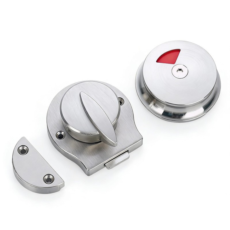 PINGPINGXIE Stainless Steel Occupied/Vacant Bathroom Lock，Keyless Latch Indicator Lock -