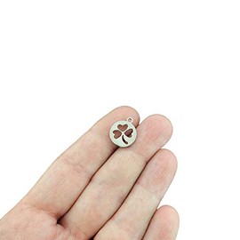 Bohemian Findings Shamrock Cut Out Silver Tone Stainless Steel Charm 2 Sided - SSP026
