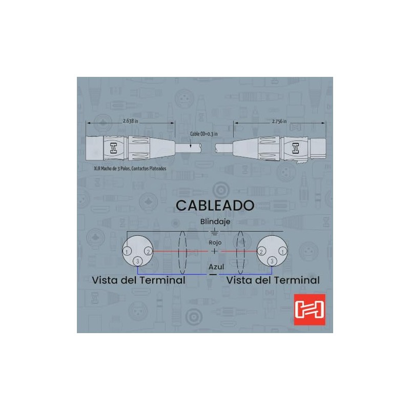 Hosa Cable de micrófono HMIC-025 Pro, REAN XLR3F a XLR3