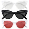 3 pairs Cat Eye Sunglasses Plastic Black White frames Tint