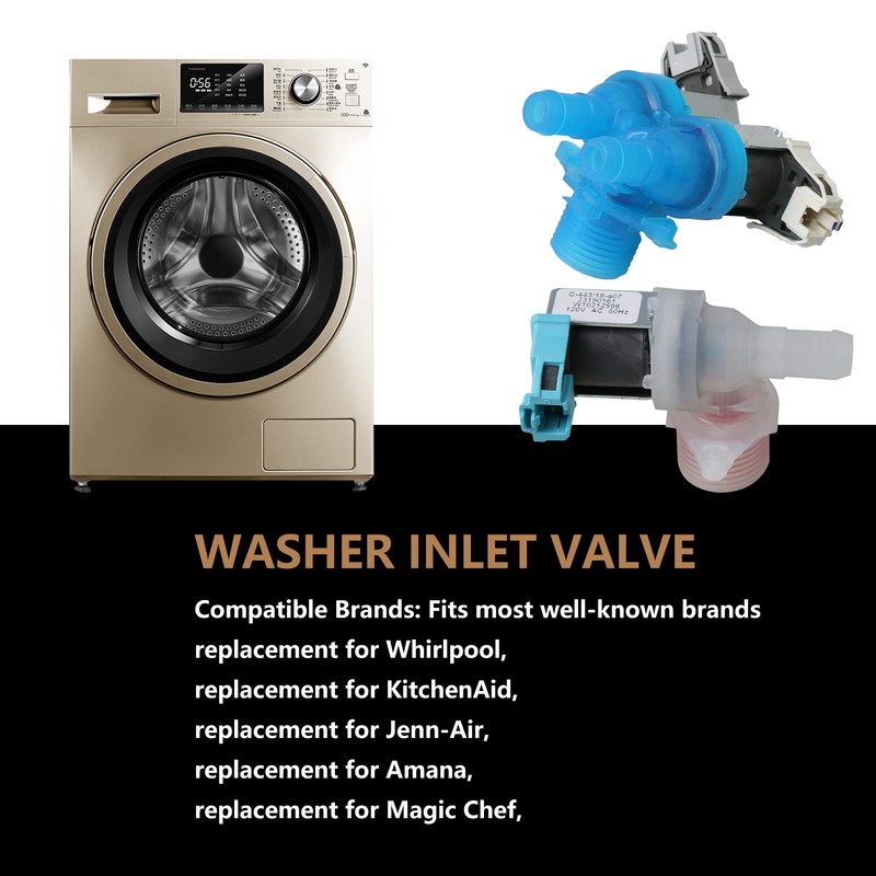 RDEXP 2PCS 120V Washing Machine Inlet Valve Replacement for W10212598
