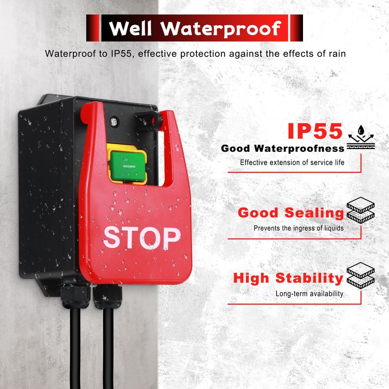 BOSYTRO Single Phase On/Off, 220V to 250V Emergency Stop Switch,