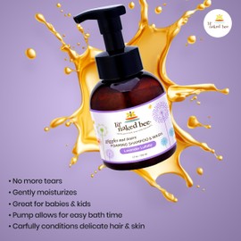 Lil Naked Bee Lavender Lullaby Giggles Not Tears Foaming Shampoo & Wash (12 oz) Baby Shampoo & Baby Wash for Kids - Wash and Shampoo Pump Bottle - Kids Shampoo and Body Wash - Great for Babies and Kid