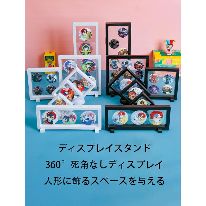 Pin Badge Case with Black Display Stand - Can Badge
