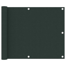 vidaXL Balcony Privacy Screen 75x400cm-PU Coated Oxford Fabric-Dark Green-Waterproof, UV Protection with Aluminium Eyelets and Rope