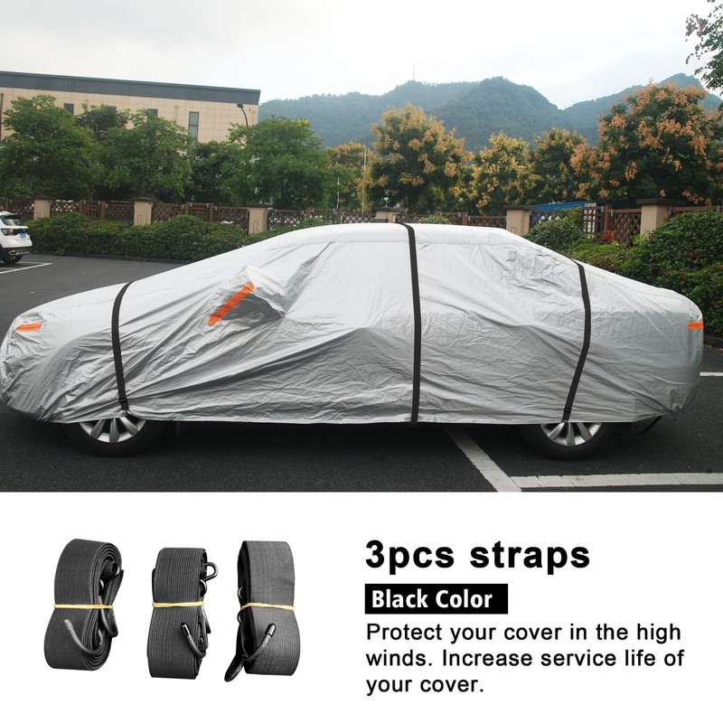 SEAZEN Car Cover Straps Wind Protector, 3Pcs Adjustable Elastic Windproof