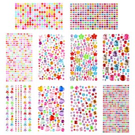 2400pcs Gem Stickers,Rhinestones for Crafting,Rhinestone Stickers Self Adhesive,Scrapbook Supplies,Craft Supplies for Kids