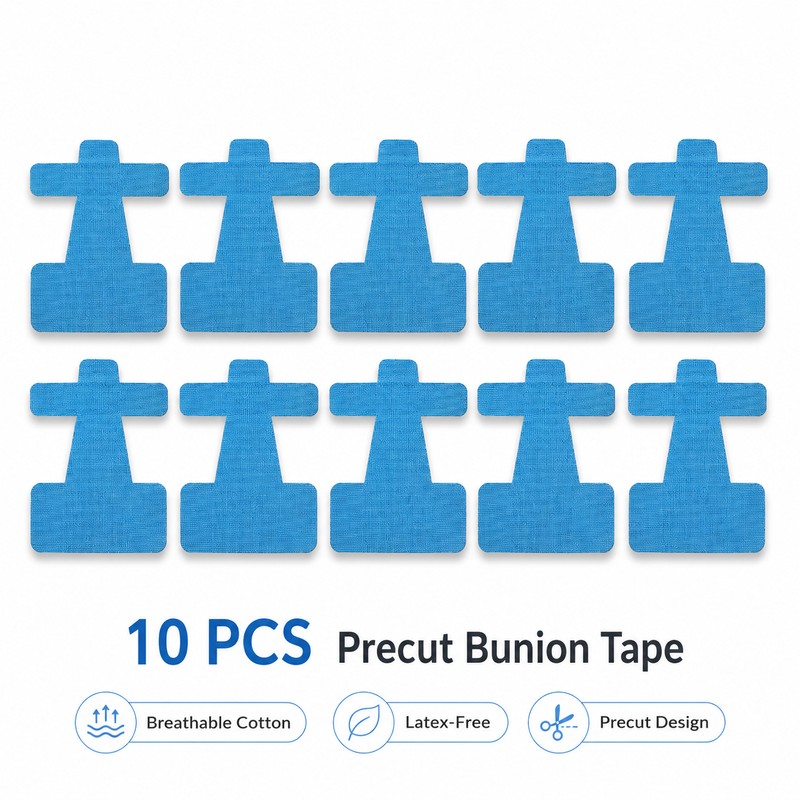 Precut Kinesiology Tape for Bunion Support – 10 Breathable Cotton