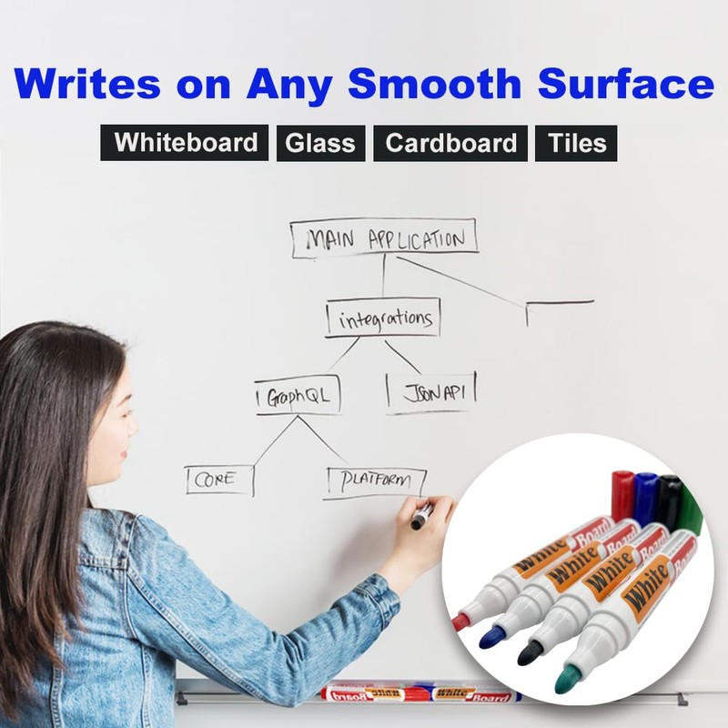 JYWYBF 12 PCS Whiteboard Markers Erasable, Whiteboard Pens with Large
