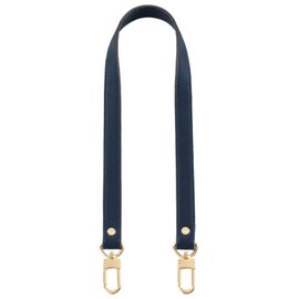 VanEnjoy Correa de hombro de piel de grano completo con 2 cerraduras cuadradas, versión extendida (azul marino)