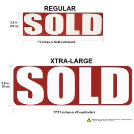 Xtra-Large Sold Sign Rider for Realtors – Reusable Magnetic Sold Sign Real Estate Rider for Realtors – by Office Products and Signs