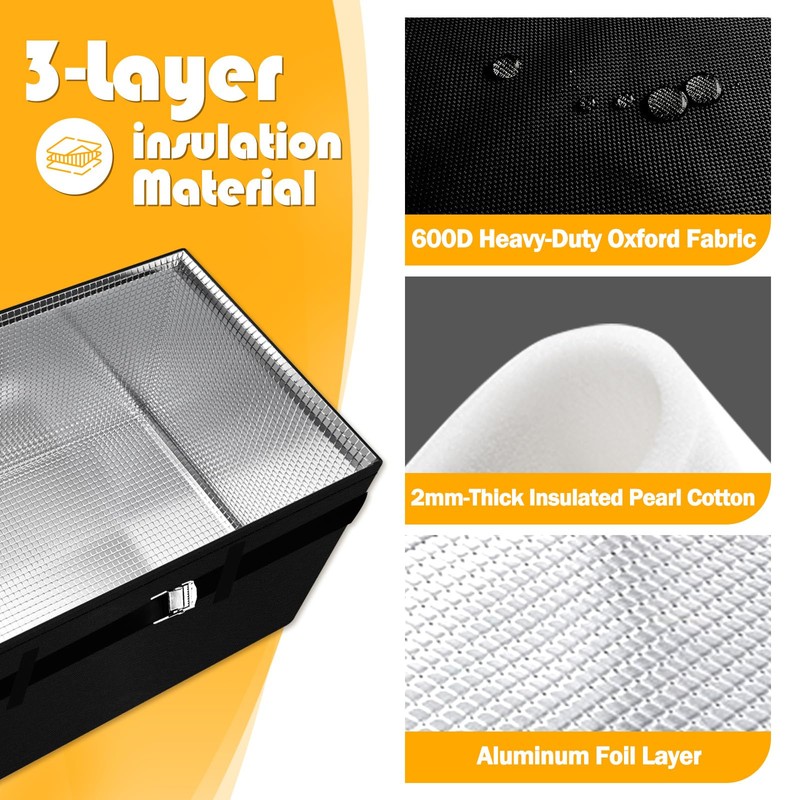 RV Air Conditioner Cover, 600D Heavy-Duty 3 Layer Insulated, Reinforced