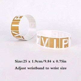 JKJF Pack of 200 VIP Inlet Bands Festival Bracelets Waterproof Party Ribbons for Events Wedding Clubs Concerts Bars Amusement Parks Fairs - Gold