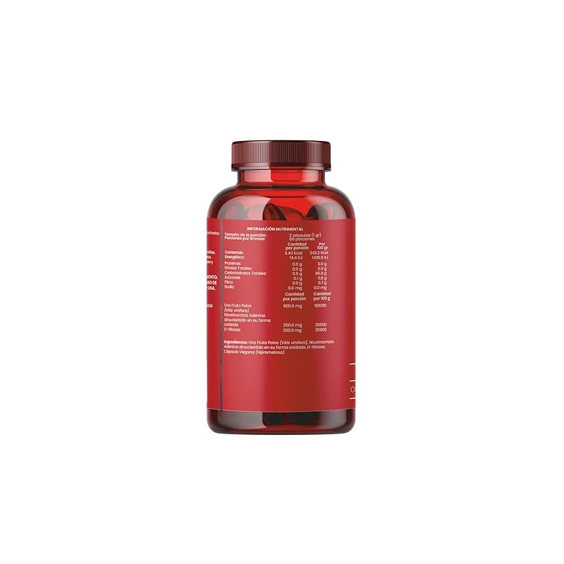 JOYCARE NATURAL NAD+ 120 Cápsulas, Suplemento Alimenticio, Nicotinamida Adenina Dinucleótido