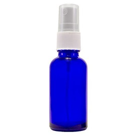 1 oz Cobalt Blue Boston Round Glass Bottle with Fine Mist sprayer 12/bx