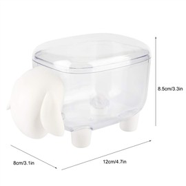 Cyrank Cute Qtip Holder Dispenser, 2 Pieces Cartoon Sheep Shape Cotton Buds Storage Box Cotton Ball Holder Bathroom Vanity Storage Canister (White)